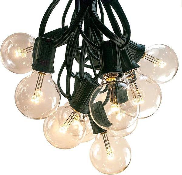 Hometown Evolution, Inc. G40 LED Warm White Outdoor Patio String Lights with 0.6 Watt Bulbs (G40 LED 3 Diode | Lumora