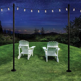 EXCELLO GLOBAL PRODUCTS Premium String Light Pole 4 Pack with 100' of LED Edison Bulb String - Outdoor Path Light | Lumora
