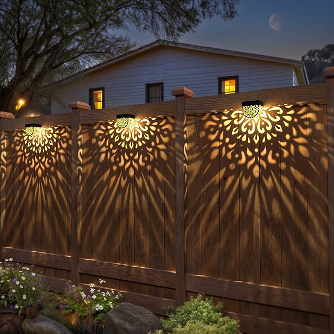 Solar Fence Lights Wall lihgts Outdoor Decorations 6 Pack Solar Step Lights Outdoor Waterproof LED Solar Powered | Lumora