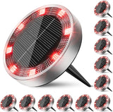 Peasur Solar Ground Lights Outdoor, 12 Pack Flat Solar Powered Disc Lights, IP68 Waterproof, Anti-Rust, Landscape | Lumora