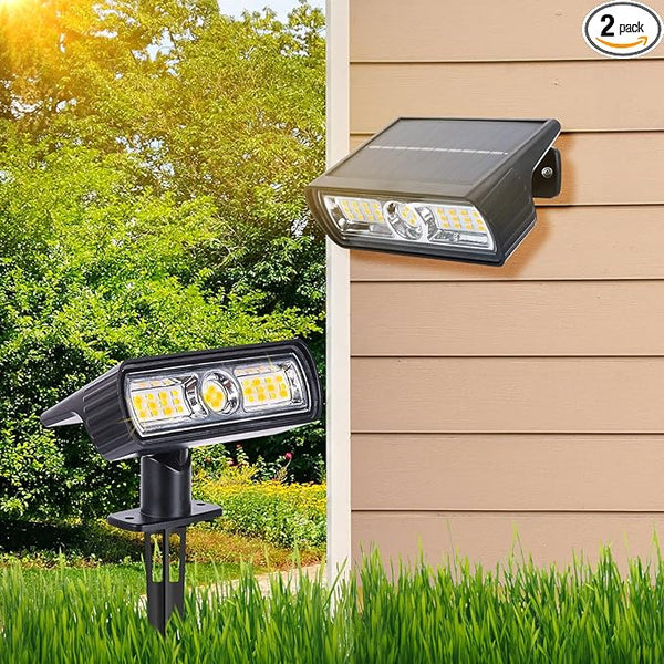 Toodour Solar Spot Lights Outdoor, 2 Pack Solar-Light Christmas Decor: Warm White, 2 Modes, Waterproof, Powered by | Lumora