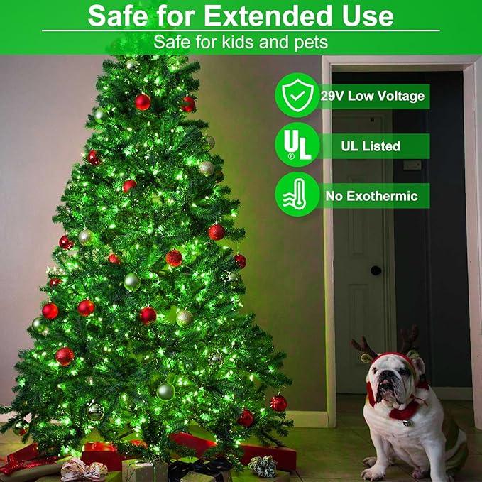100FT 300 LED Christmas Lights Outdoor for St Patrick's Day, Green String Lights Indoorwith 8 Modes, Waterproof | Lumora