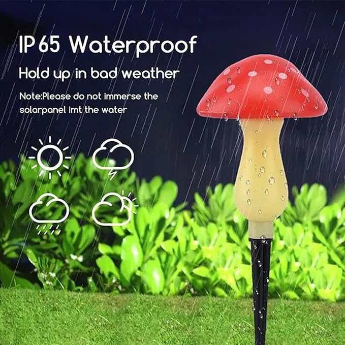 RCFINE Solar Outdoor Lights Set of 8 Solar Mushroom Lights with 8 Modes Waterproof Garden Mushroom Lamp Outside | Lumora