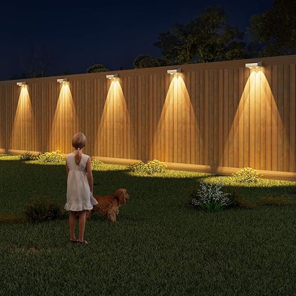 VOLISUN Solar Fence Lights Outdoor 12 Pack, 10 Colors ＆ Color Changing Fence Lights Solar Powered, IP65 Waterproof Solar Lights for Fence, Garden, Patio, Backyard, Railing, Deck, Wall, Pool（White）