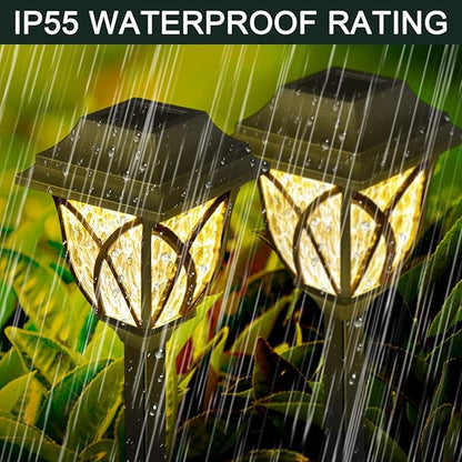 Hortsun 20 Pack Solar Pathway Lights Outdoor Landscape Waterproof Garden LED Lights for Yard Patio Lawn Pathway House Shape Decorative Warm White(Modern)