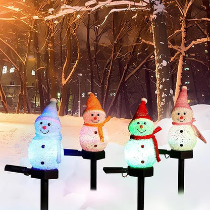 Outdoor Christmas Decorations 2025-Christmas Light Stakes for Yard-Snowman Solar Lights-Snowman Christmas Ornaments for Yard Garden Lawn Landscape Patio Walkway Decor