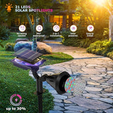 Color Changing Solar Spot Lights Outdoor, 21 LEDs Brightness Solar Pathway Lights Outdoor, IP67 Waterproof Exterior | Lumora