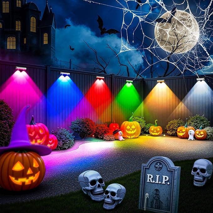 SOLPEX Solar Fence Lights Outdoor, 9 Fixed Colors ＆ Color Changing Fence Solar Lights Outdoor Waterproof IP65, LED | Lumora