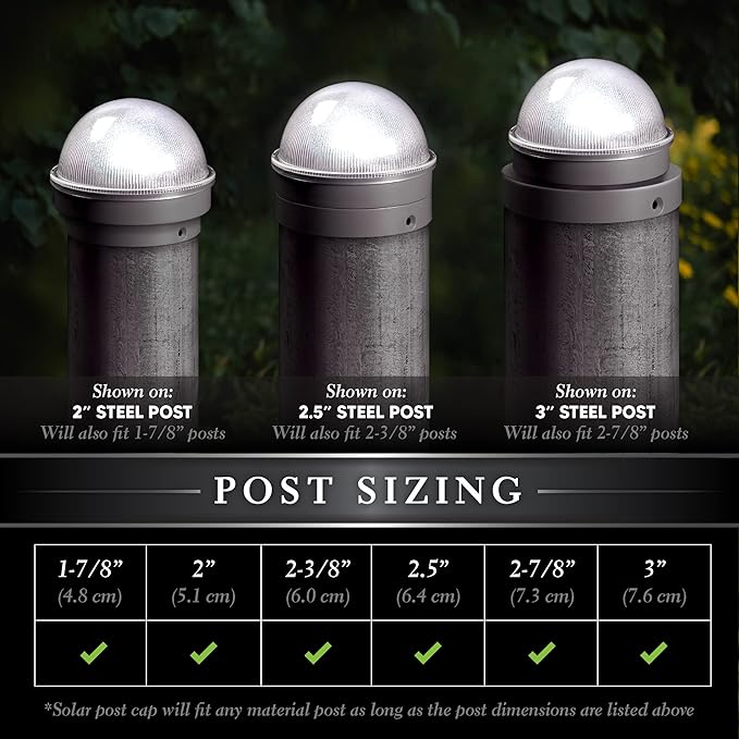 Classy Caps CH2233S Summit Chain Link Solar Post Cap, Silver – High Output LED, Fits 1-7/8", 2", 2-2/8",2.5 | Lumora