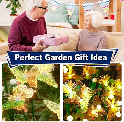 TONULAX Solar Firefly&Butterfly Garden Lights - Outdoor Light for Yard Decoration, Larger Solar Panel, Waterproof LED Garden Lights for Pathway&Holiday Decor (4pack)