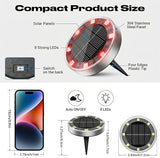 Peasur Mini Solar Ground Lights Outdoor, 4 Pack Flat Solar Powered Disc Lights, IP68 Waterproof, Anti-Rust | Lumora