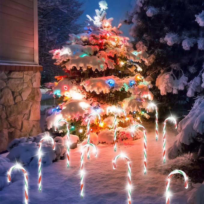 20PCS Replacement Stakes for Christmas Candy Cane Lights Outdoor, Plastic Candy Cane Pathway Markers Lights Spike Replacer, Size 0.68 * 6.05 Inches, Used to Maintain Candy Cane Pathway Lights