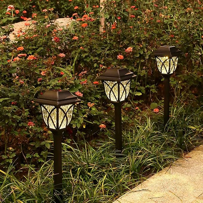 2 Pack Solar Pathway Lights Outdoor Waterproof Solar Lights Solar Yard Lights for Garden Patio Yard Landscape Pathway Driveway Lawn
