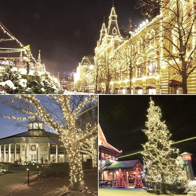 Christmas Lights Warm White 50 Counts, Christmas Lights Outdoor Warm White Commercial Grade Waterproof IP65, 25Ft | Lumora