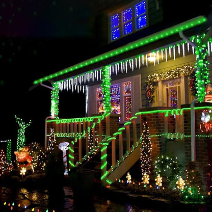 Solar Rope Lights, 66ft 200LED Solar String Lights, 8 Modes Waterproof Solar Powered Outdoor Light, Flexible Clear Tube Light for Garden Backyard Patio Deck Porch Pool Tree Christmas Decoration -Green