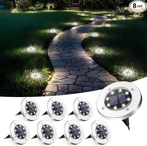 SOLPEX Solar Lights Outdoor Waterproof, 8 Pack Solar Ground Lights, Solar Garden Lights Landscape Lighting for | Lumora