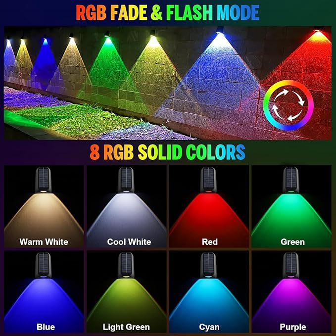 artcool 10 Pack Brighter Solar Fence Lights,Deck Light Solar Powered,Deck Solar Light Outdoor Waterproof,Dusk to Dawn Step Lights for Wall/Step/Patio/Garage/Yard