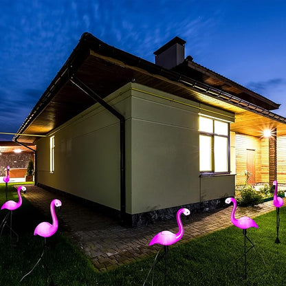 Mudder 3 Pieces Flamingo Solar Lights Outdoor, Pink Flamingo Solar Lights Outdoor Waterproof Lawn Garden Ornaments Yard Stake Garden Decor for Pathway, Patio, Lawn, Birthday