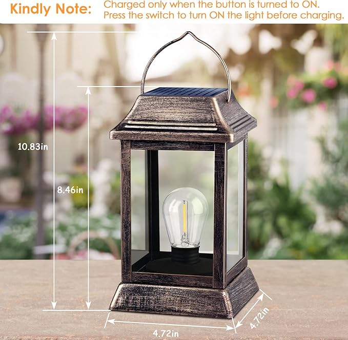 UBright Solar Lights Lantern Outdoor Hanging Solar Lights Outdoor Waterproof 1 Pack