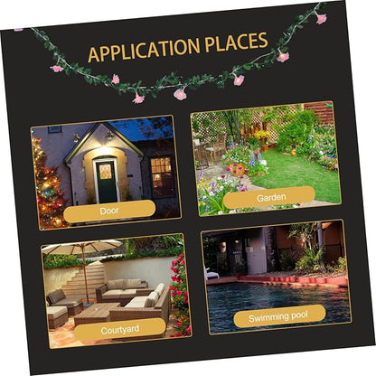 DOITOOL 3pcs Decorative Wreath String Light Led Garland for Outdoor Indoor Decor Battery Operated Design for Christmas Weddings and Parties