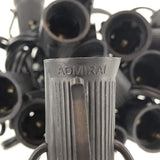 Holiday Lighting Outlet C9 Christmas Light String, Patio Event Lighting, Black Cord, 12" Socket Spacing, E17 (50') | Lumora