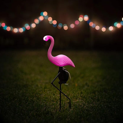 Solar Flamingo Lights Outdoor | Pink Flamingo Yard Decorations | Lawn Light Stakes Garden Ornaments