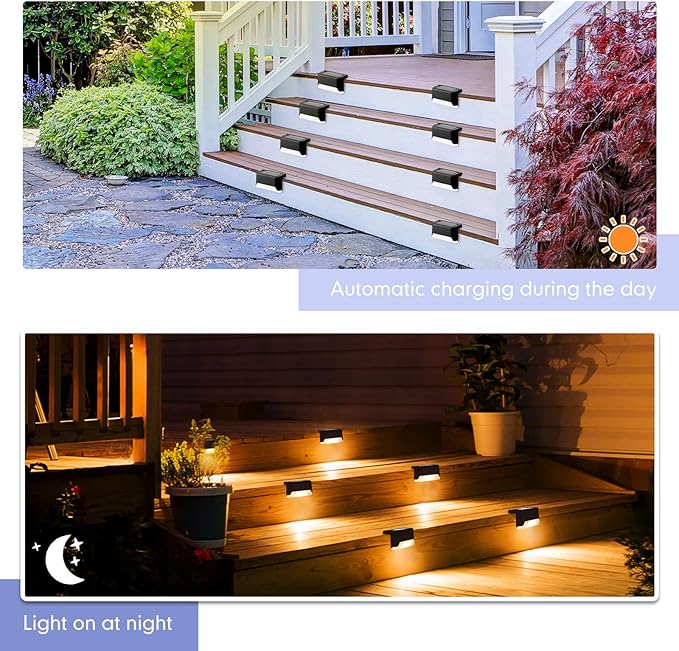 Tuanse 36 Pack Solar Deck Lights Outdoor Step Waterproof LED Stairs Lights Outside Fence Step for Pool Garden Wall | Lumora