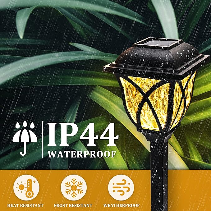 GIGALUMI Solar Lights Outdoor Waterproof, Fiber Optic Lights Decorative for Yard Pathway Flowerbed Garden Decor