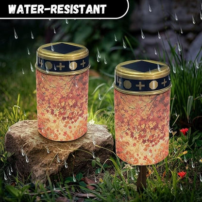 Maple Leaves Solar Powered Garden Lights Solar Lights Outdoors Waterproof Solar Lights Guardian Solar Light Fall Thanksgiving Solar Lights for Landscape Path