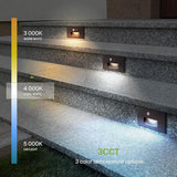 ASD LED Recessed Step Light Fixture, Dusk to Dawn Outdoor Tread Lighting | 3CCT, Motion Sensor, Photocell | Lumora