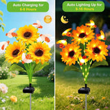 Solar Garden Lights 2 Pack Solar Swaying Bee Lights with Sunflowers, Gifts for Mom Women Mothers Day, Waterproof | Lumora