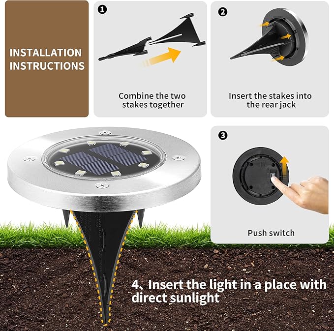 SOLPEX Solar Lights Outdoor Waterproof, 20 Pack Solar Ground Lights, Solar Garden Lights Landscape Lighting for | Lumora