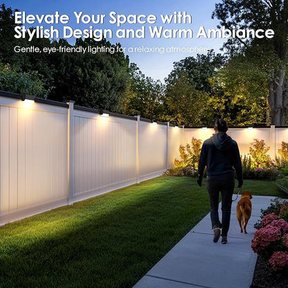 SOLPEX Solar Fence Lights Outdoor, Solar Step Lights Waterproof LED Deck Lights for Stair, Balcony, Railing, Front Porch, Yard, Garden and Patio Decor (16 Pack Warm White)
