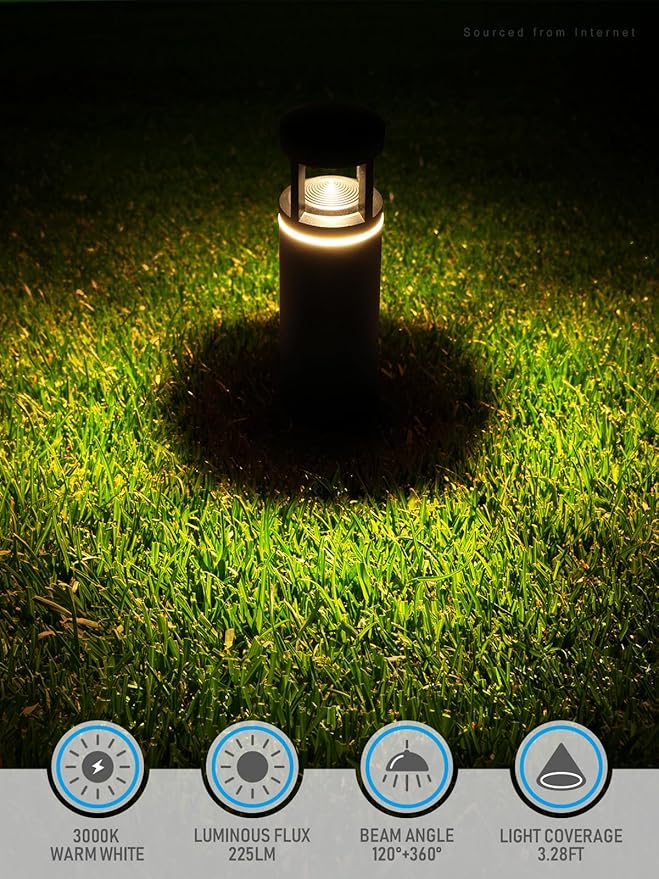 LEONLITE Low Voltage Pathway Lights, 5W 12V AC/DC Path Lighting, Unique Light Pattern, Aluminum Housing, IP65 Waterproof for Outdoor Path Sidewalk Walkway, 3000K Warm White, Pack of 4
