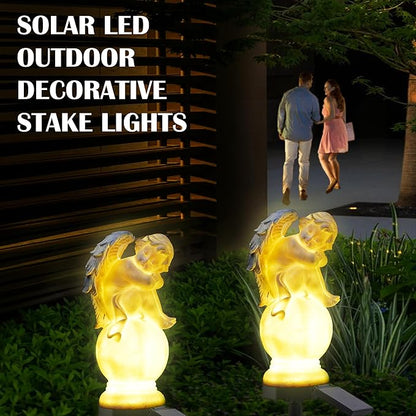 Solar Angel Garden Lights - Outdoor Decorative Stake Light Waterproof for Yard Patio Pathway Lawn Ornaments Garden Christmas Decorations Angel Gifts