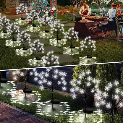 Upgrade Snowflake Solar Christmas Lights Outdoor - 2PACK 40LED Snowflake Pathway Lights for Outdoor Christmas Decorations,Waterproof Solar Garden Lights for Yard Xmas Party Decor(Cool White)