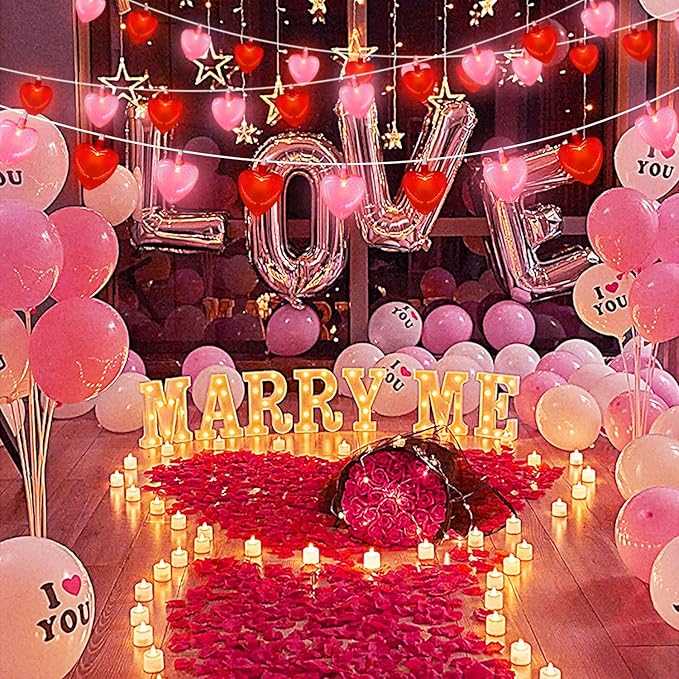 8.5Ft Red & Pink Heart String Lights, Valentine's Day Decorations Light with 10 LED Red - Decorative Outdoor Light | Lumora