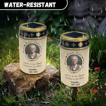 Personized Solar Lights Outdoor Waterproof Cemetery Solar Light for Grandma Bright Light for Garden, Lawn,Patio,Yard Paths Decoration