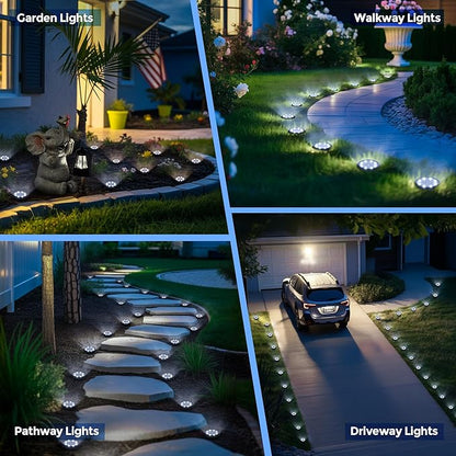 SOLPEX Mini Solar Ground Lights, 20 Pack Solar Lights Outdoor Waterproof, Landscape Lighting for Garden Pathway Driveway Walkway (Cool White)