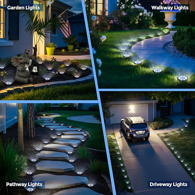 SOLPEX Mini Solar Ground Lights, 10 Pack Solar Lights Outdoor Waterproof, Landscape Lighting for Garden Pathway | Lumora