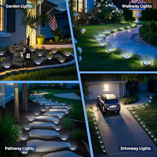 SOLPEX Mini Solar Ground Lights, 10 Pack Solar Lights Outdoor Waterproof, Landscape Lighting for Garden Pathway Driveway Walkway (Cool White)