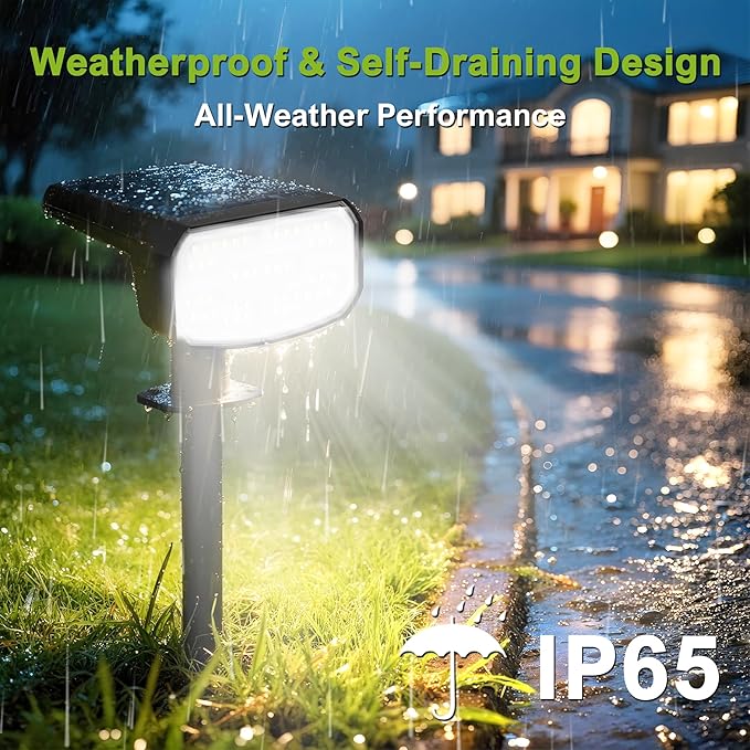 DAMINY Solar Spotlights Outdoor Waterproof IP65,2 CCT(Warm White & Cool White),4 Lighting Modes Solar spot Lights | Lumora