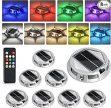 VOLISUN Solar Driveway Lights with Remote Control 8 Pack, 9-Color Changing & 12 Modes IP68 Waterproof for Marine | Lumora