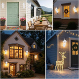 GRUENLICH Dusk to Dawn Outdoor Wall Sconce, Exterior Front Porch Lighting with Clear Glass, White Aluminum Outside | Lumora