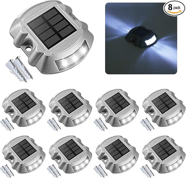 VOLISUN Solar Deck Lights Driveway Dock Lights, 8-Pack Led IP68 Waterproof Outdoor Warning Step Lights for Driveway | Lumora
