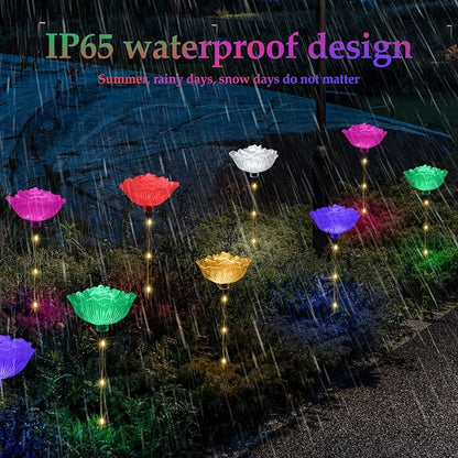 Solar Garden Light Outdoor Waterproof,6PACKS Multicolor Bigger Rose Flowers Lights Lawn Decor,Solar Pathway Rose Lights for Garden,Mom Day,Christmas,Housewarming Gifts Decor