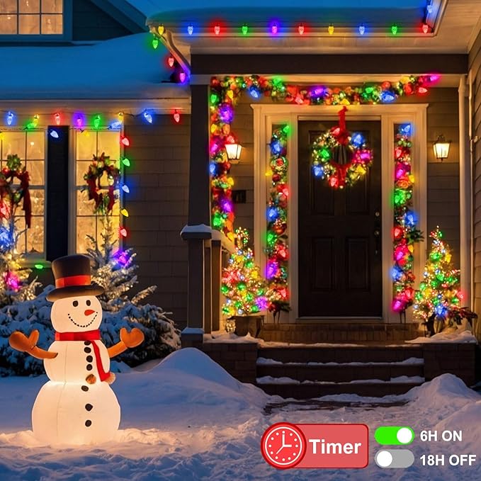 ZAIYW 66ft 100 LED C9 Christmas Lights String, Strawberry String Lights UL Plug C9 String Lights Green Wire | Lumora