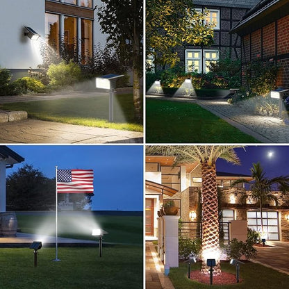 Nipify Solar Spot Lights Outdoor Motion Sensor, [2 Pack/62 LED]3 Modes Solar Landscape Spotlights Outdoor Waterproof, 2-in-1 Solar Lights Outdoor Pathway Lights for Yard Garden Wall Patio, Cool White