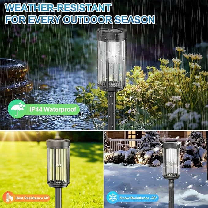 Sparkblaze 12 Solar Garden Lights Outdoor, Decorative Solar Pathway Lights for Yard Auto On/Off Landscape Lighting for Walkway, Lawn, Garden, Waterproof Solar Stake Lights. (12, Cold White)