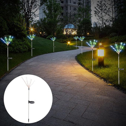 Beaupretty Solar Powered LED Landscape Path Lamp with 150 Warm White LEDs Lawn Ground Plug Lamp for Outdoor Garden Patio Yard Decor